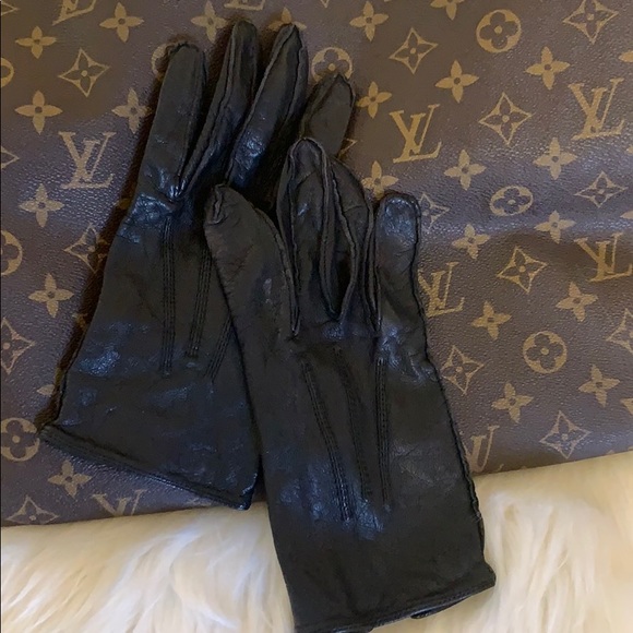 Dior Other - Vintage Black Leather Christian Dior Gloves